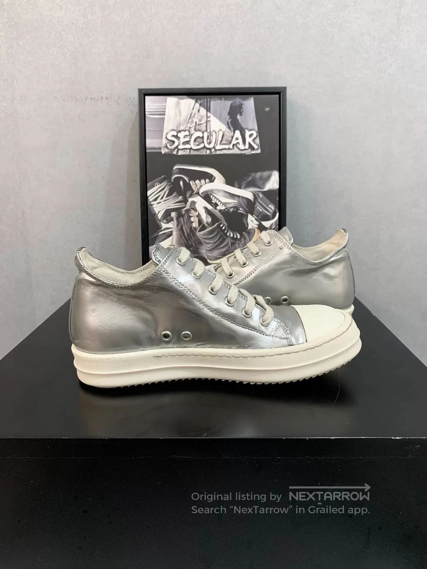 Rick Owens Drkshdw Rick Owens DRKSHDW Silver Low. Size US 5 / IT 35 - 5 Thumbnail
