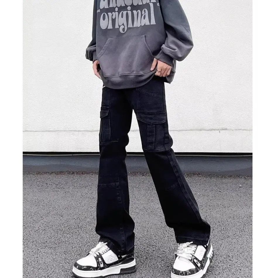 Japanese Brand Multi pocket zipper micro flared jeans Size US 32 / EU 48 - 3 Thumbnail
