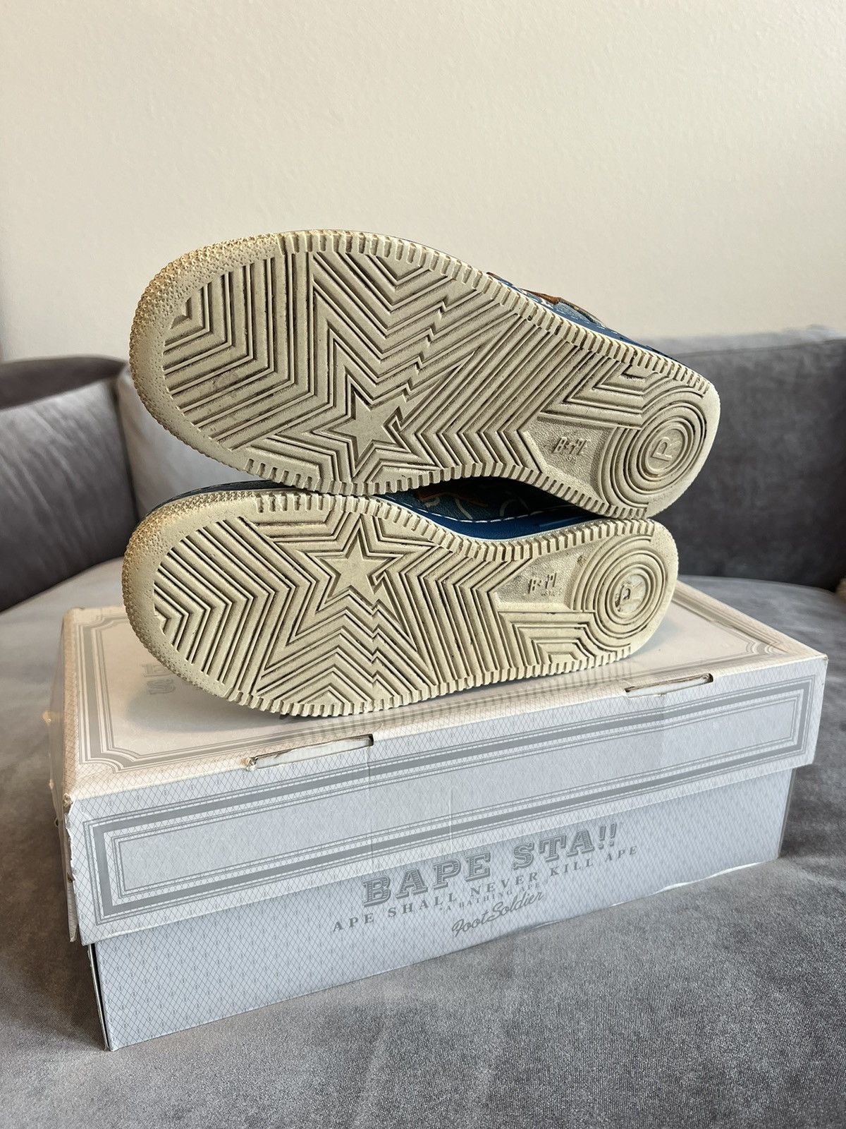 Bape Denim Bapesta Size US 9 / EU 42 - 10 Thumbnail