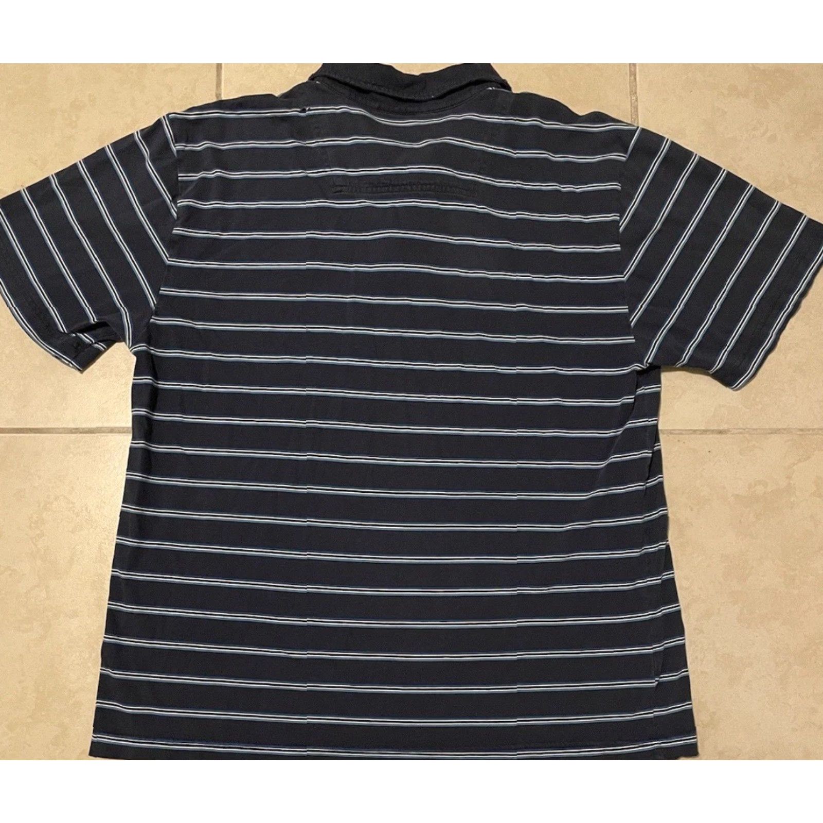 Quiksilver Vtg Vans Shoes Faded Striped Polo Shirt XL Skate Rowley Es Emerica Surf 90s Y2K Polo Shirt X L Striped Blue 90s Surf Skate Mens Size US XL / EU 56 / 4 - 7 Thumbnail