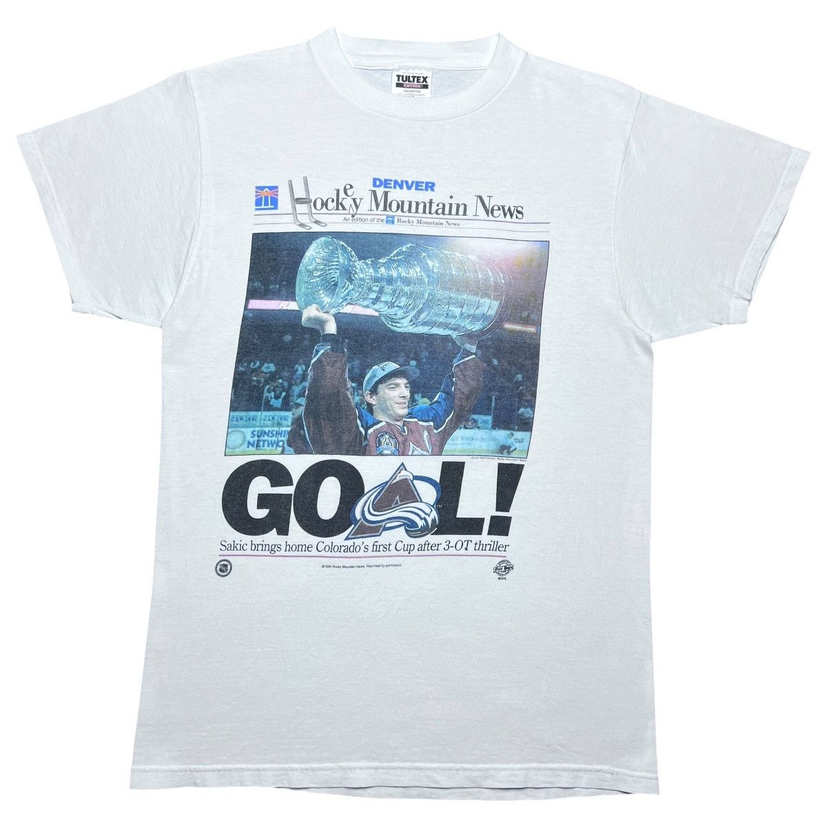 NHL 1996 NHL Colorado Avalanche Stanley Cup Champions News Tee Size US M / EU 48-50 / 2 - 1 Thumbnail