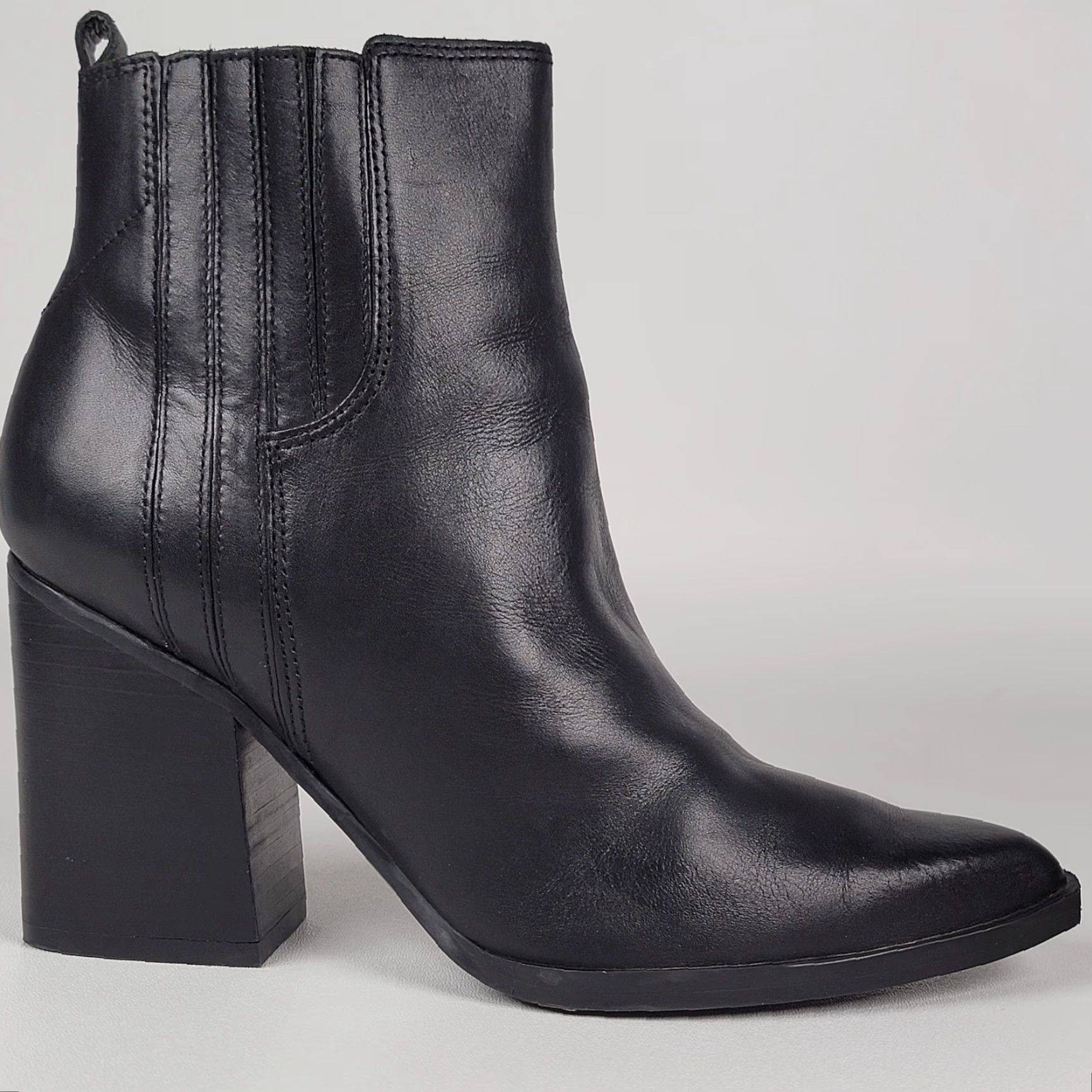 Marc Fisher Marc Fisher LTD OSHAY Black Leather Pointed Toe Bootie Women's Size 8M Size US 8 / IT 38 - 3 Thumbnail