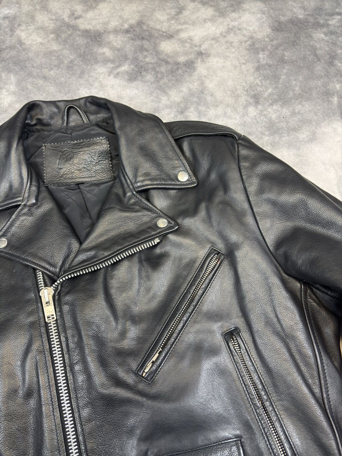 Vintage VINTAGE 90s RAMONES BLACK LEATHER BIKER JACKET RARE Size US L / EU 52-54 / 3 - 4 Thumbnail