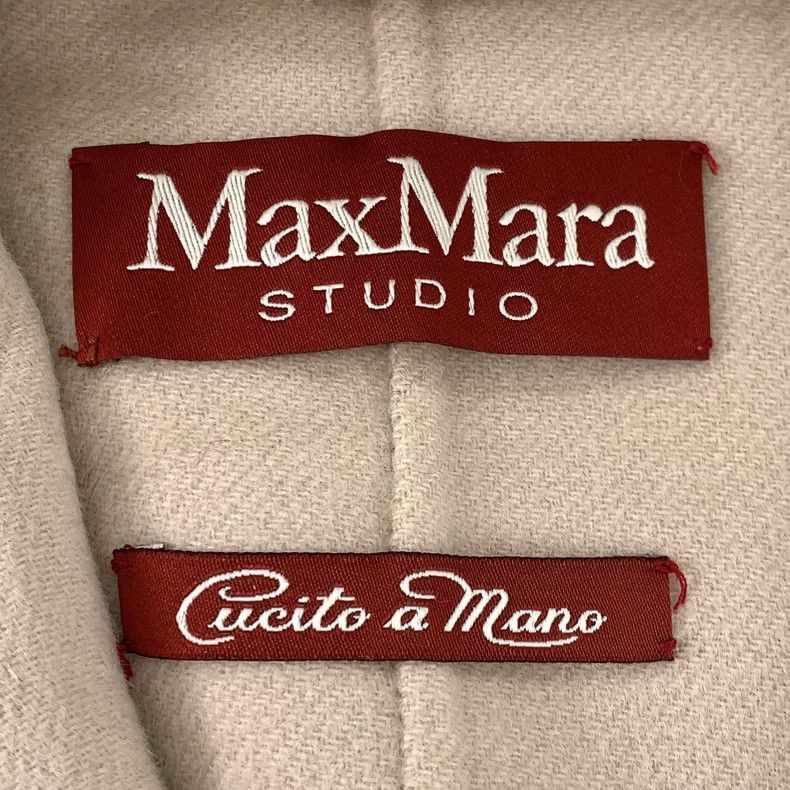 Max Mara Max Mara Studio Khaki Lapel Single-Breasted Belted Coat Size XXS / US 00 / IT 34 - 6 Thumbnail
