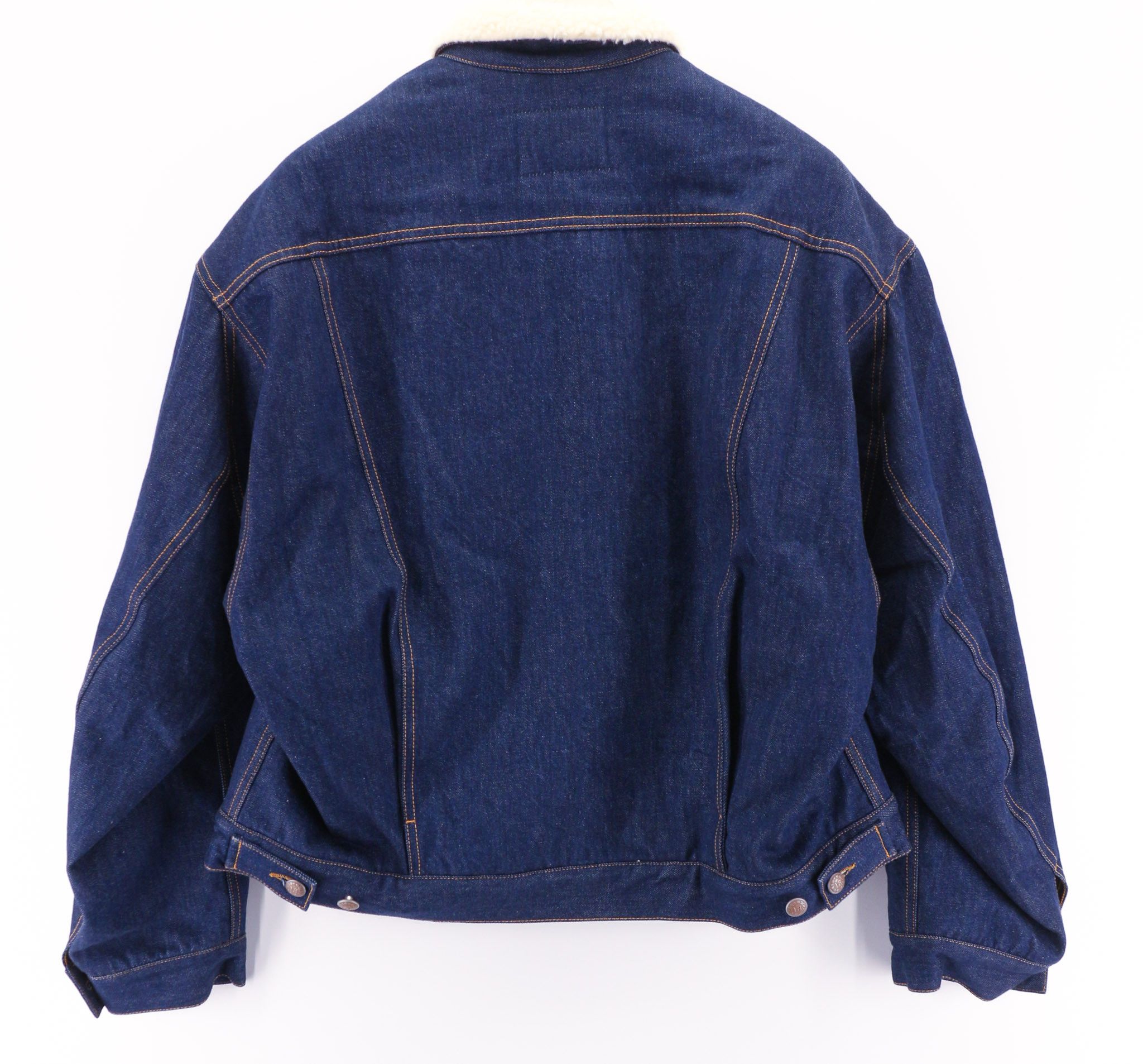 R13 BIB TRUCKER SHERPA LINING M Blue Denim Jacket 80037 Size US M / EU 48-50 / 2 - 4 Thumbnail