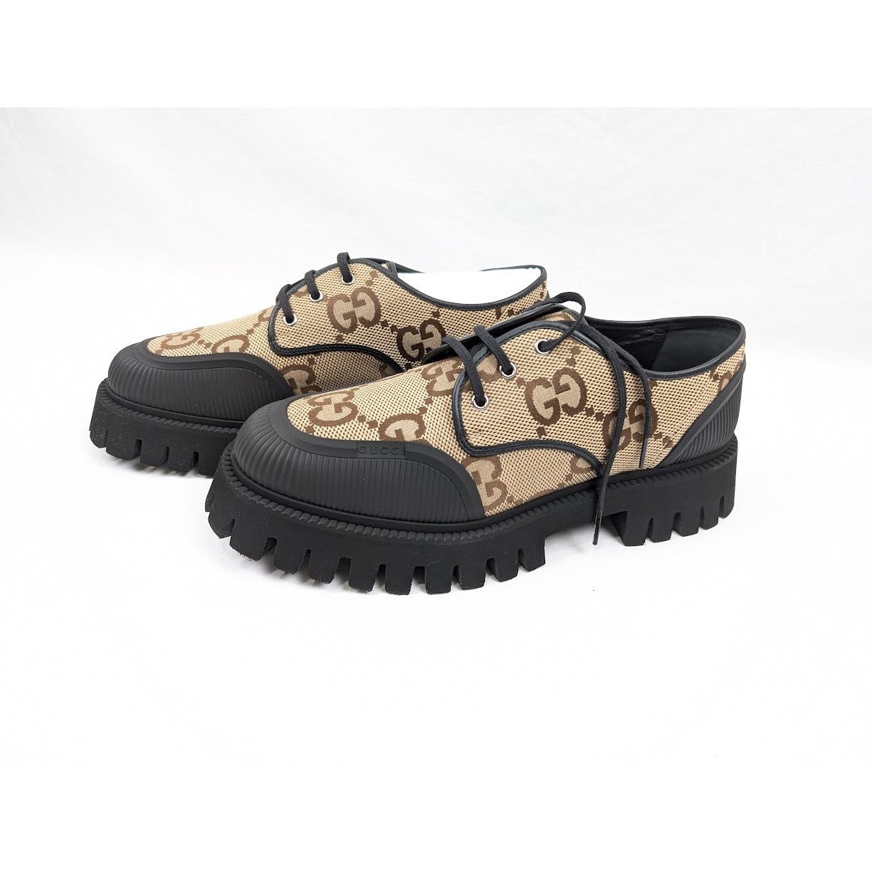 Gucci o1rshd1 Macro GG Canvas Soft Shoes in Camel Ebony/Nero Size US 12.5 / EU 45-46 - 17 Thumbnail