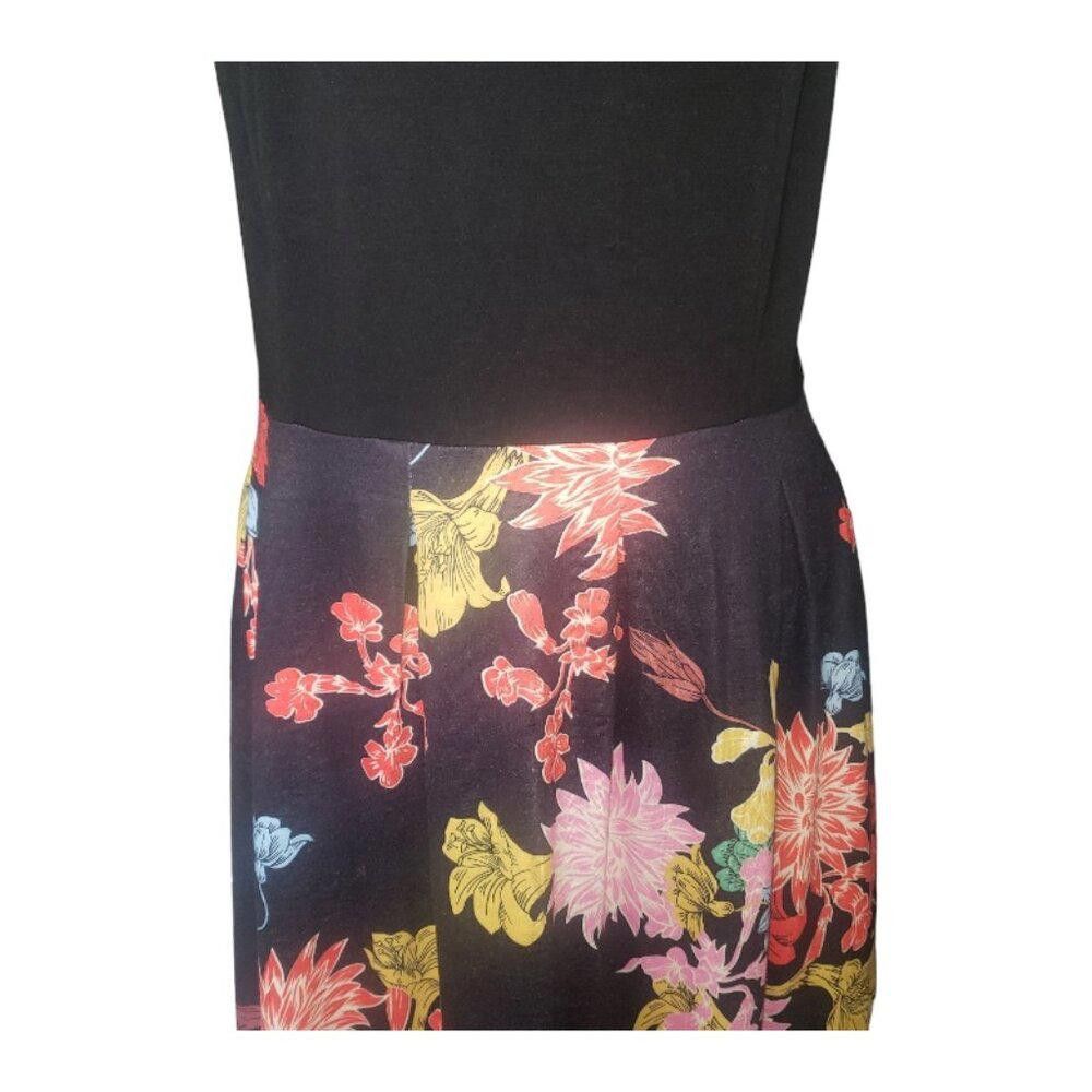 Designer CT1451 Yathon Black Floral Spaghetti Strap Dress Size L / US 10 / IT 46 - 6 Thumbnail