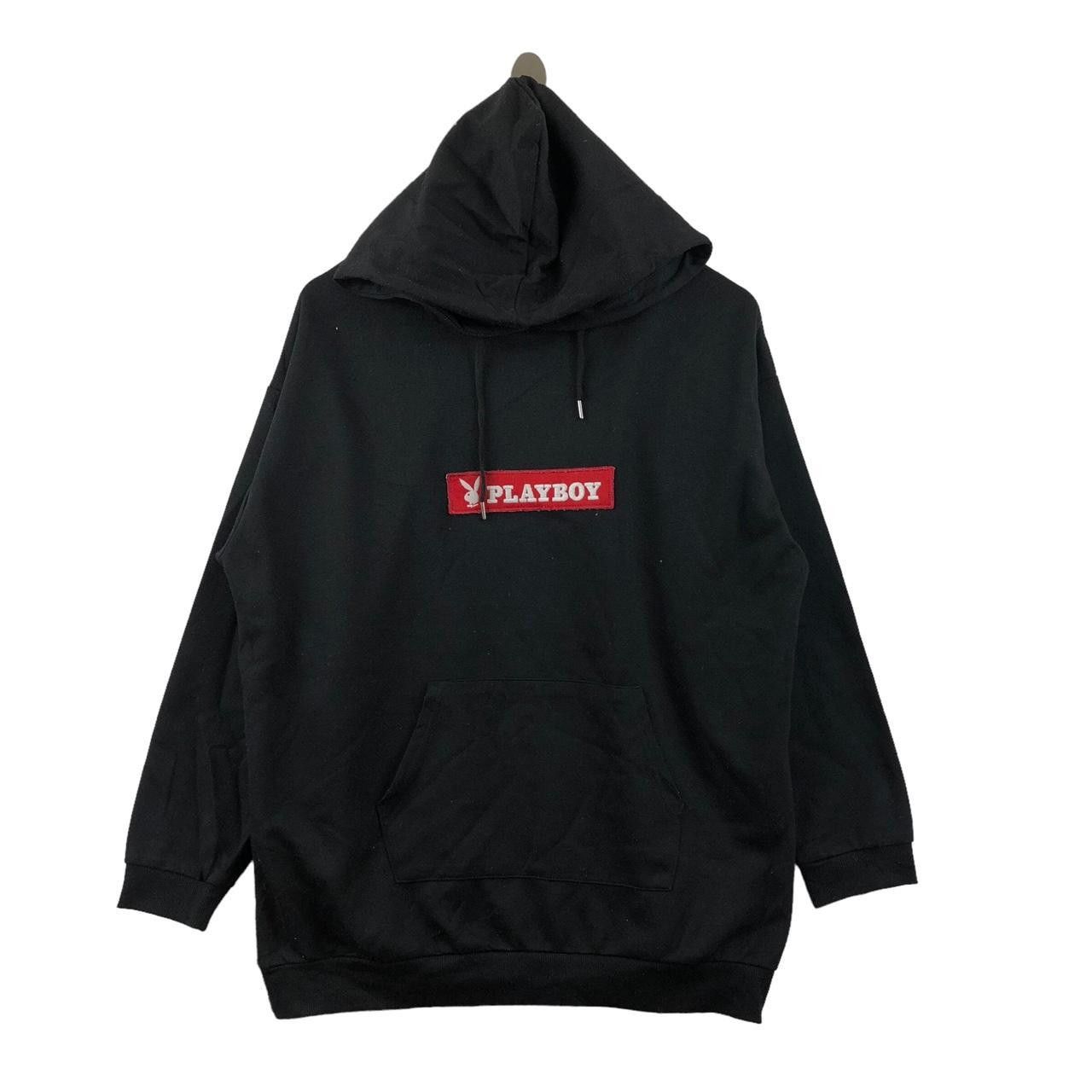 Playboy PLAYBOY BUNNY Cut Sew Baggy Black Hoodie Sweatshirt Pullover Size XXL / US 16-18 / IT 52-54 - 2 Thumbnail