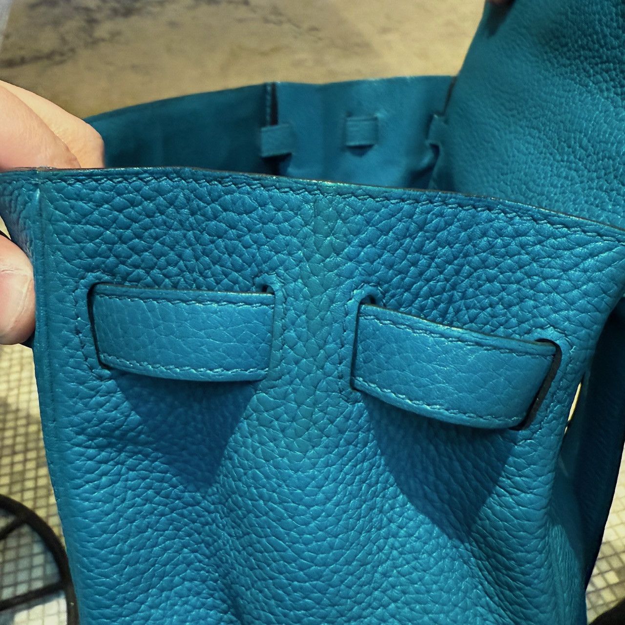 Hermes Hermès 2013 Bleu Izmir Clemence Leather Kelly 35 Bag Size ONE SIZE - 20 Thumbnail