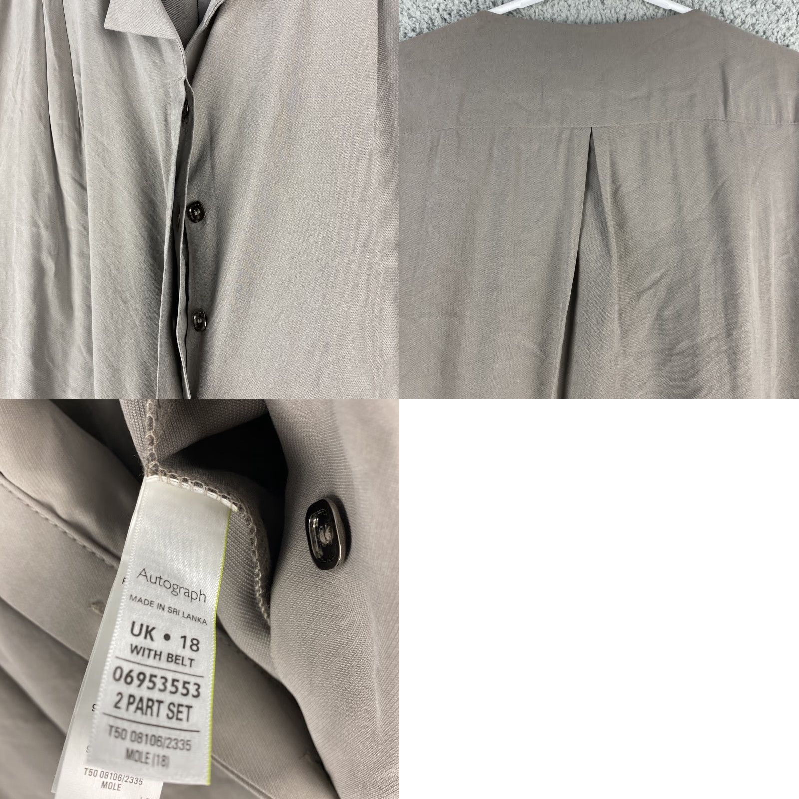 Vintage VINTAGE Autograph Dress Midi Sleeveless Gray Mauve Belted A-Line Women's 14 UK 18 US 14 - Bohemian / 39-21 Women Size XL / US 12-14 / IT 48-50 - 8 Thumbnail
