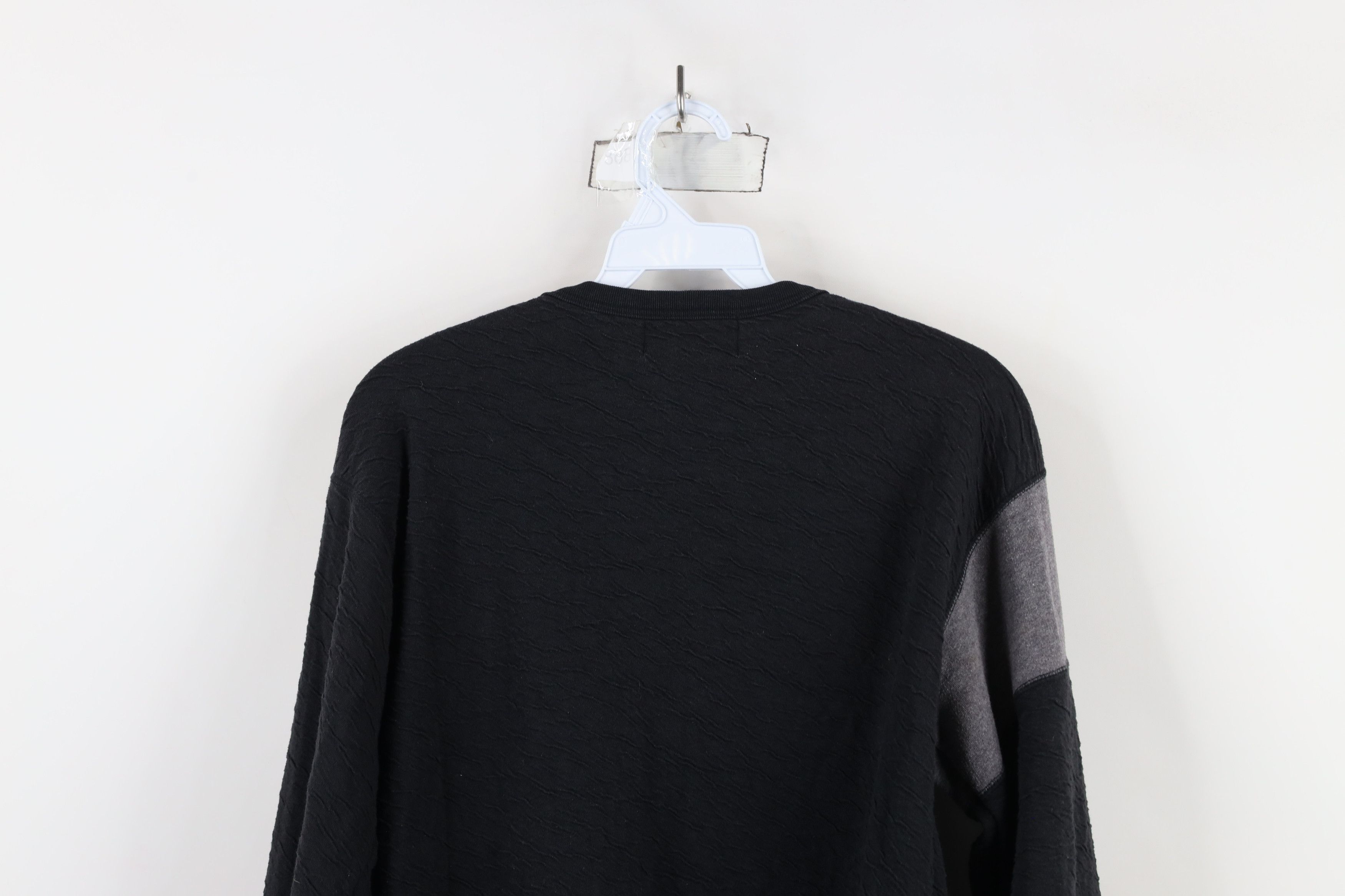 Vintage Vintage 90s Streetwear Crinkled Block Henley Sweatshirt Size US S / EU 44-46 / 1 - 10 Thumbnail
