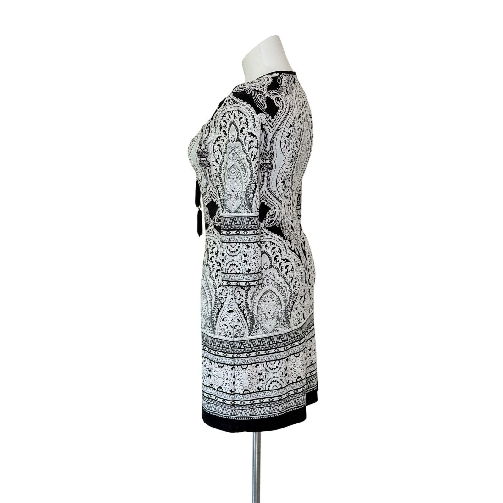 Other Sandra Darren Paisley Boho Sheath Dress 3/4 Sleeve textured Size L / US 10 / IT 46 - 3 Thumbnail