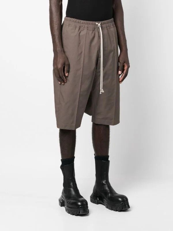 image of Rick Owens Colorblock Pattern Shorts in Grey, Men's (Size 40)