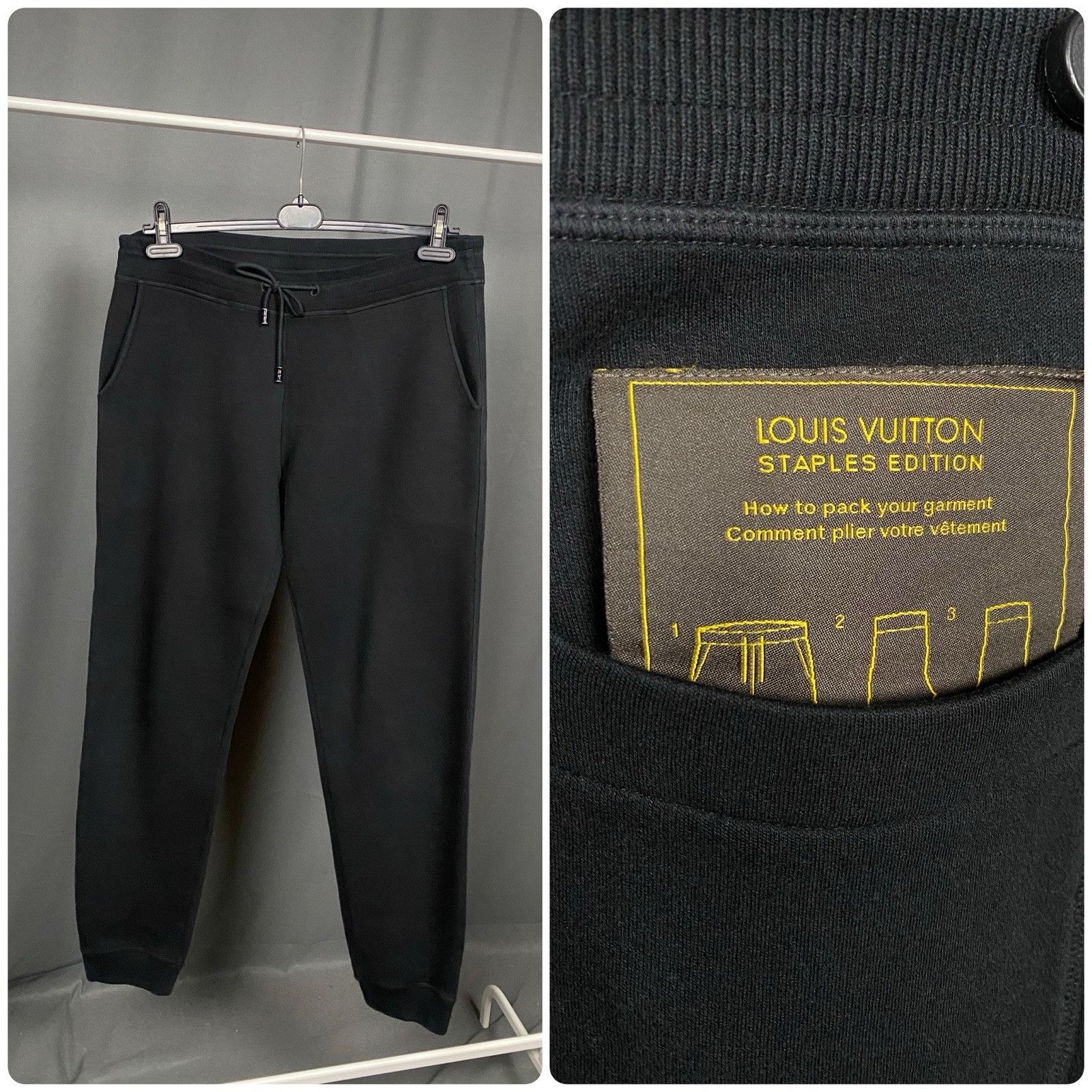 Louis Vuitton Louis Vuitton Auth Men's Black Drawstring Sweat Pants Size X Size US 36 / EU 52 - 1 Thumbnail