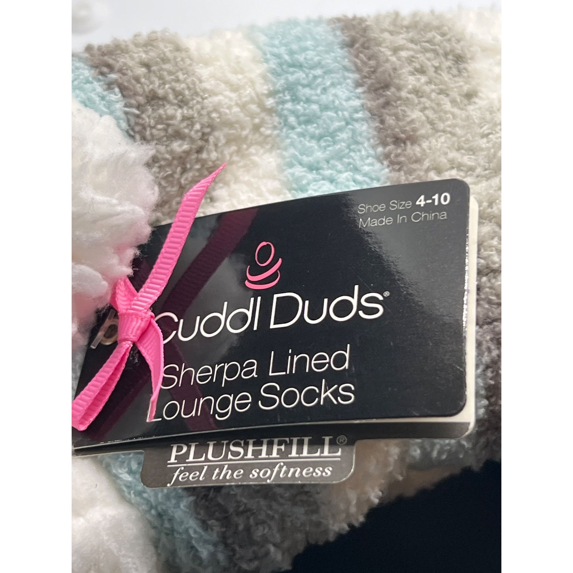 Other Cuddl Duds Sherpha Lined Lounge Socks Non Slip Blue Gray Sho Size ONE SIZE - 4 Thumbnail