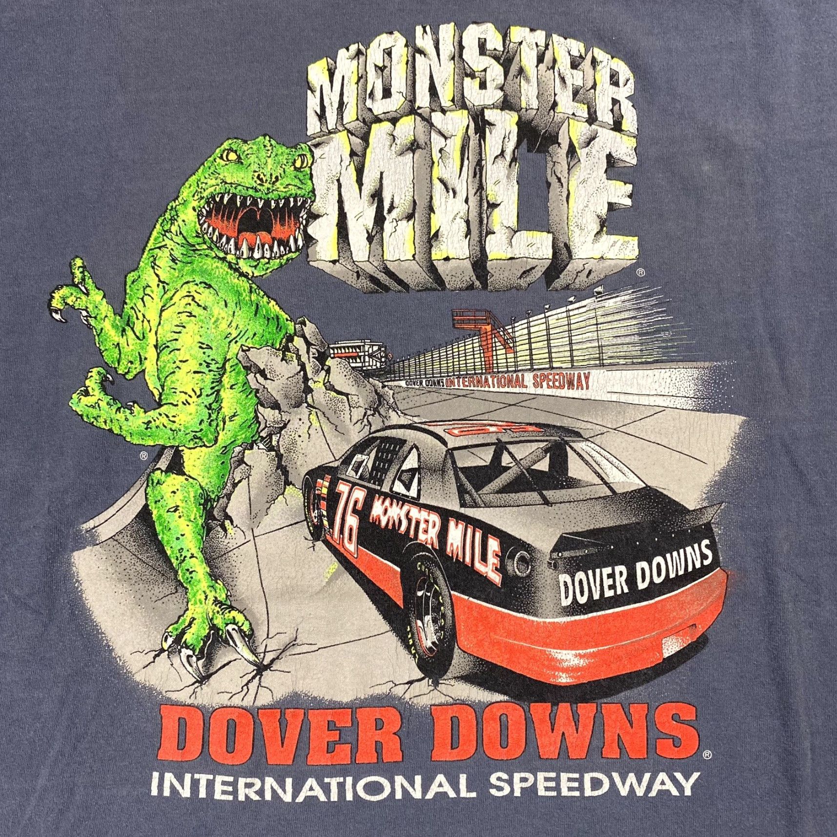 Fruit Of The Loom VINTAGE NASCAR Shirt Men XL 90s Monster Mile Gray/Blue Graphic T-Shirt - Fruit of the Loom, Monster Trex Mile Theme Size US XL / EU 56 / 4 - 2 Thumbnail