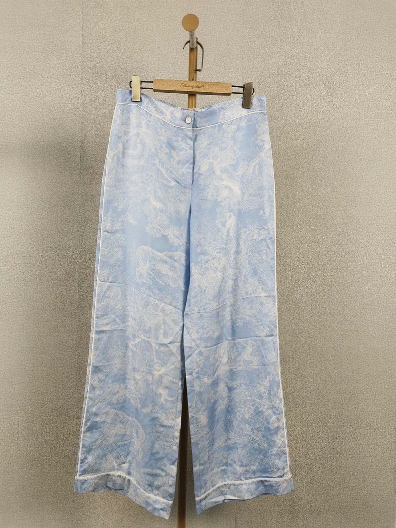 Dior Dior Zoo Print Silk Wide-Leg Pants - dmc Size US 38 / EU 54 - 1 Thumbnail