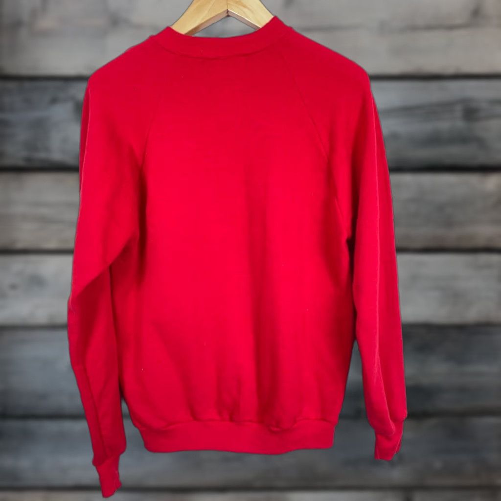 Jerzees VINTAGE Jerzees Sweatshirt Raglan Sleeve Red 90s Fisherman Applique XL Womens Size XL / US 12-14 / IT 48-50 - 1 Thumbnail