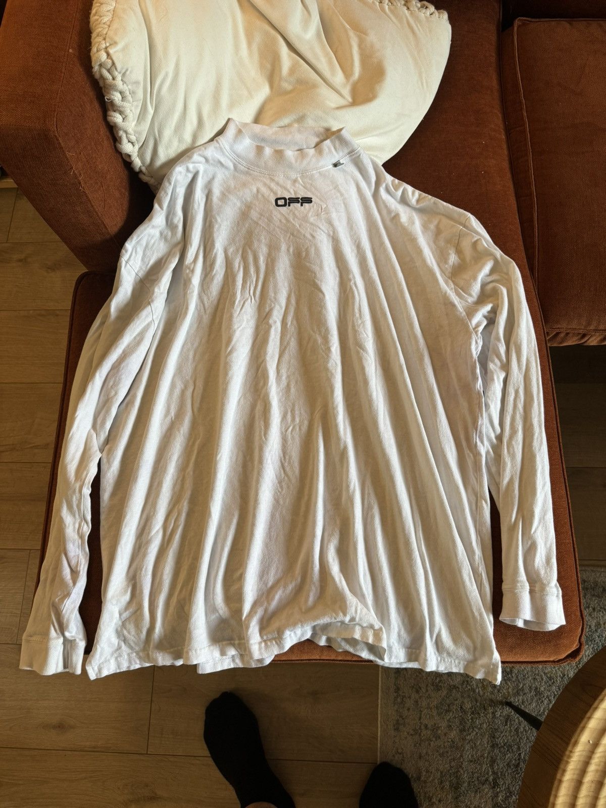image of Off White Long Sleeve Tee, Men's (Size XL)