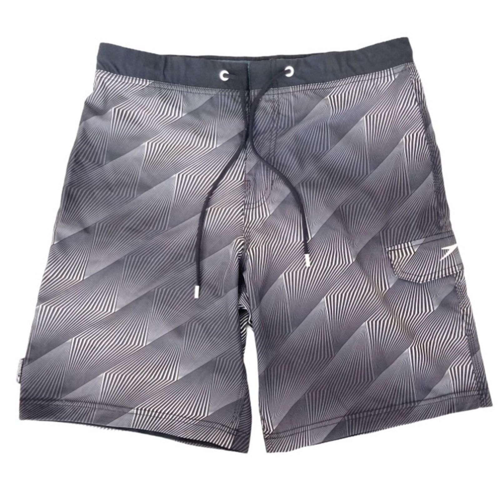 Speedo Speedo Gray Printed Bathing Suit Swim Trunks Sz 34 Size US 34 / EU 50 - 1 Thumbnail