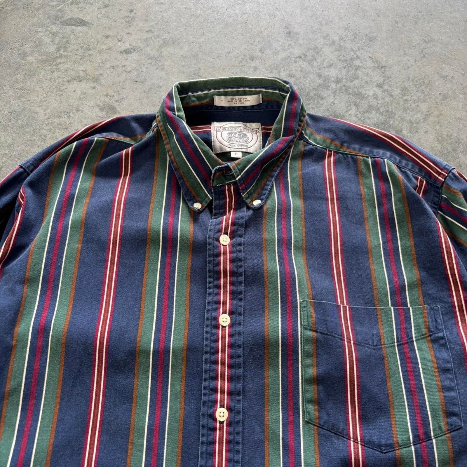 Vintage 90s Striped Patterned Button Down Shirt Size US XL / EU 56 / 4 - 2 Thumbnail