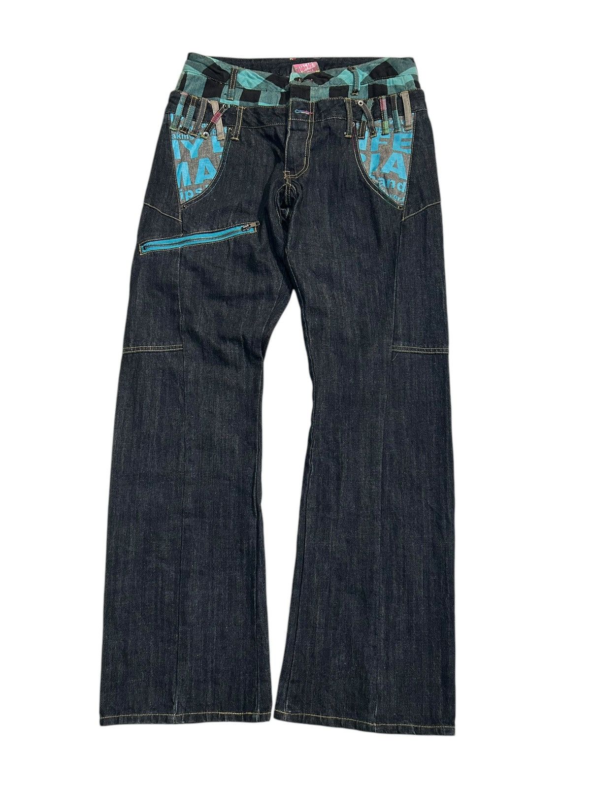 Kapital Japanese Punk Bondage Style Double Waist Rare Denim Jeans Size US 31 - 2 Thumbnail