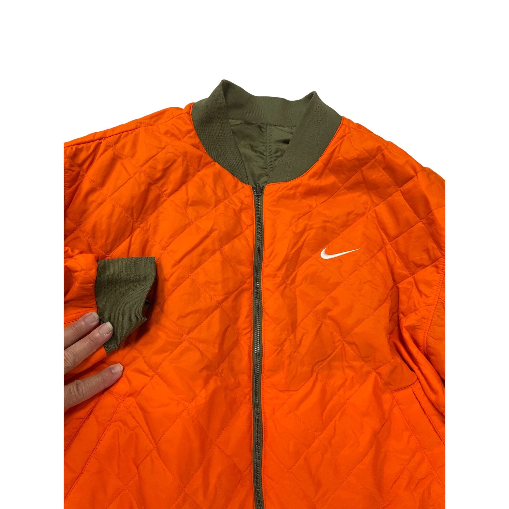 Nike Nike Mens Olive Green orange reversible Bomber Jacket SZ 1X Size US XL / EU 56 / 4 - 13 Thumbnail
