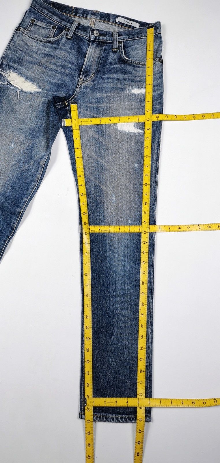 Edwin Edwin 503TP Slim Fit Distressed Jeans Size US 29 - 10 Thumbnail