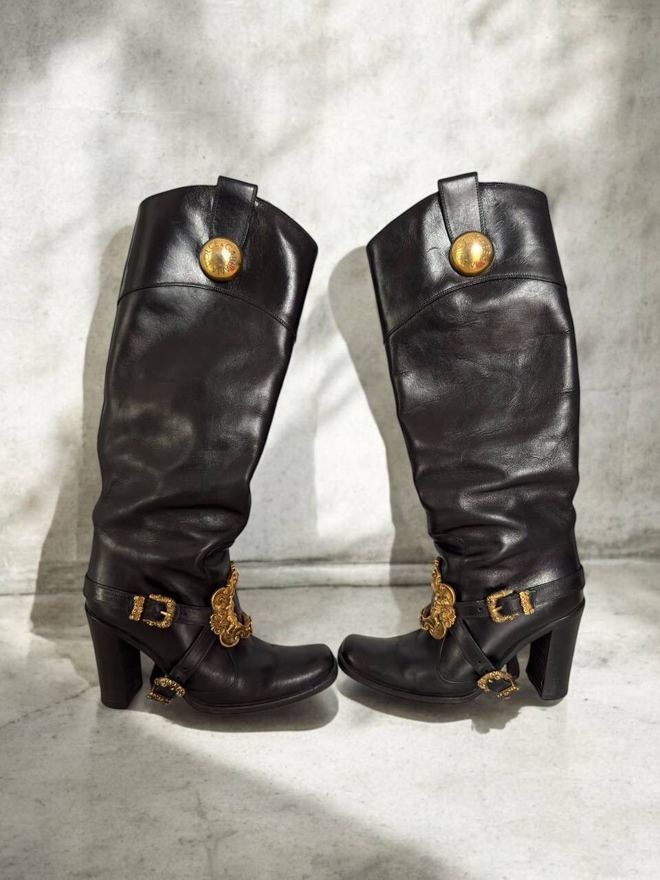 Dolce & Gabbana Dolce & Gabbana Black Leather Knee Boots Size US 6 / IT 36 - 4 Thumbnail
