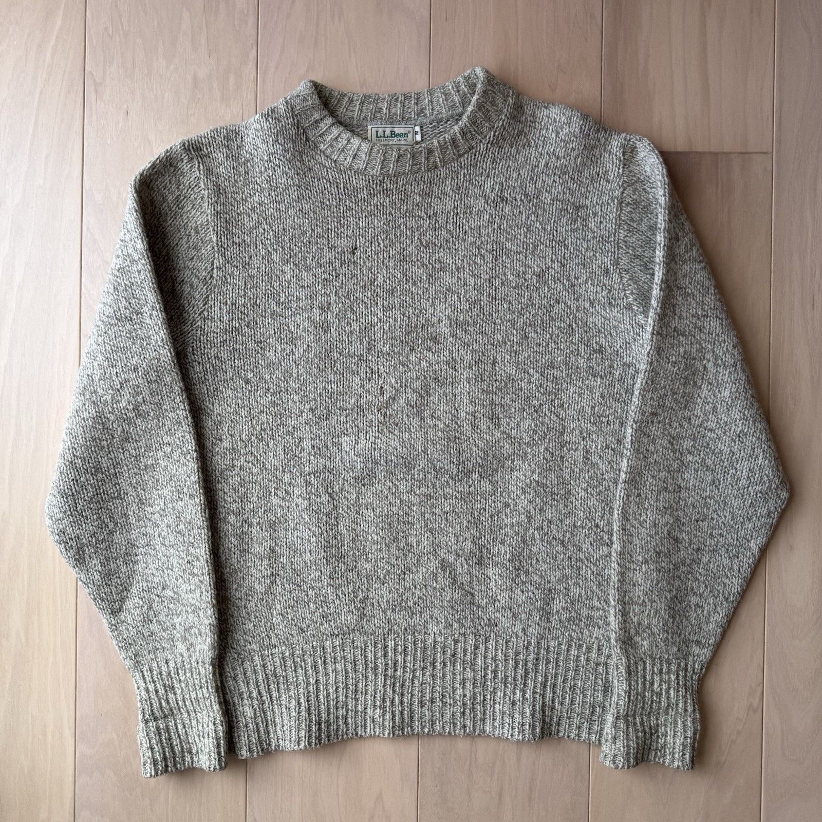 L.L. Bean Vintage LL Bean Sweater Beige 90s Wool Pullover Heavy Size US M / EU 48-50 / 2 - 2 Thumbnail