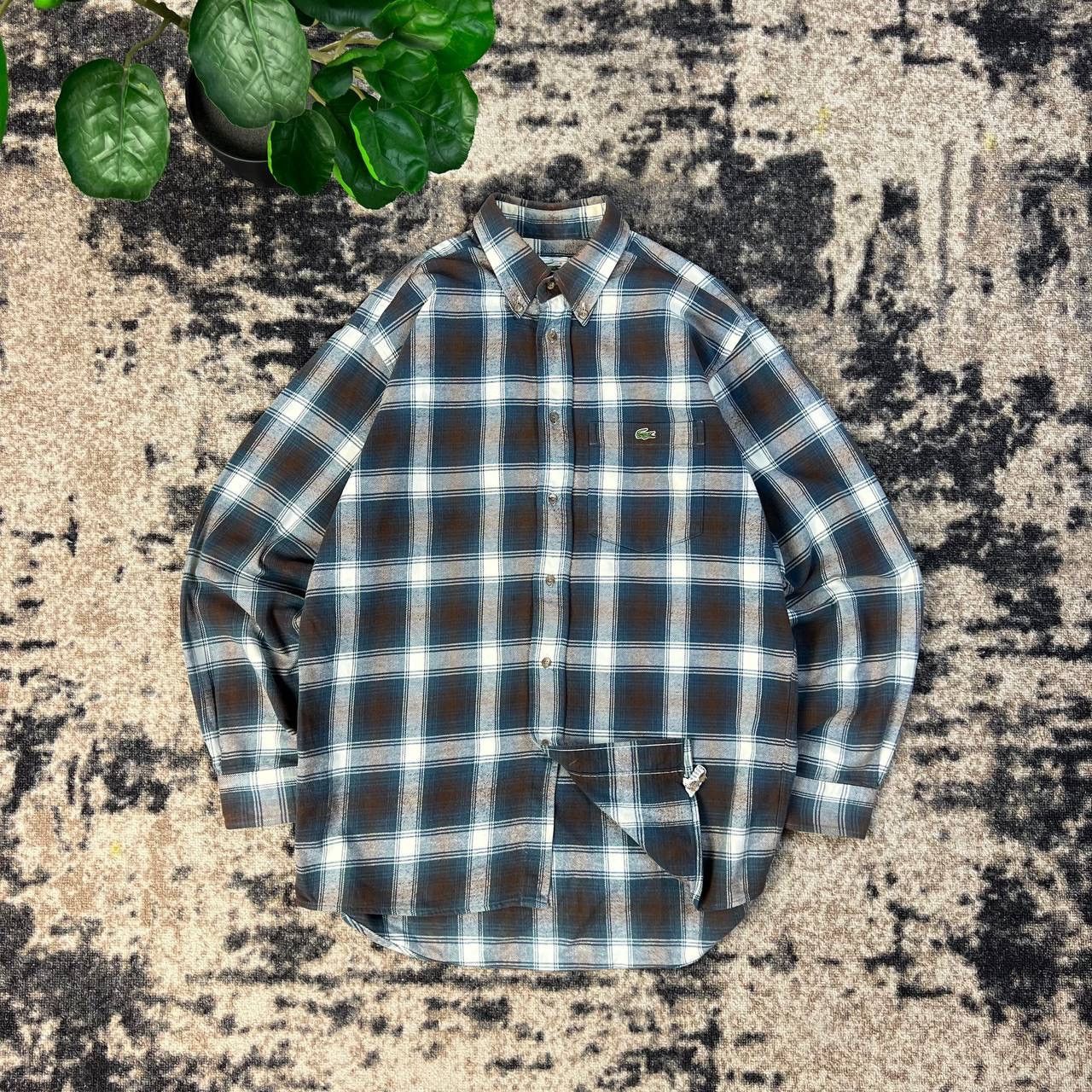 Lacoste Lacoste Mini Logo Luxury Plaid Flannel Button Up Shirt Size US M / EU 48-50 / 2 - 1 Thumbnail