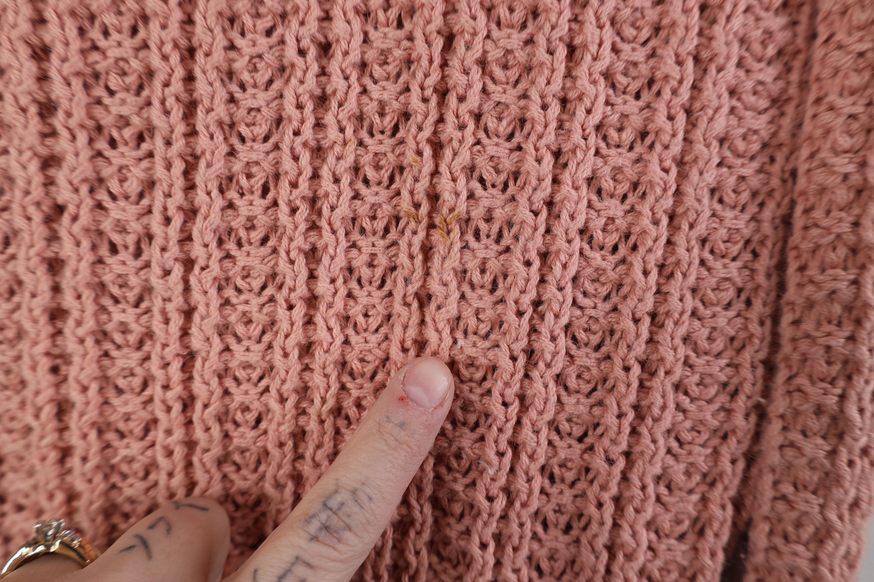 Vintage Vintage 90s Streetwear Ribbed Knit Crewneck Sweater Pink Size XS / US 0-2 / IT 36-38 - 4 Thumbnail