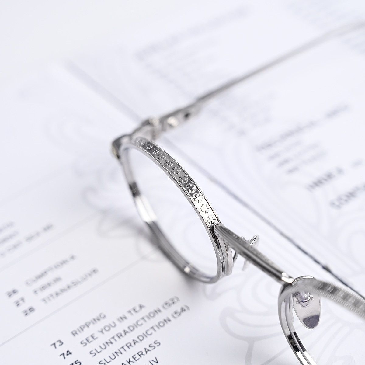 Chrome Hearts CHROME HEARTS HONEY DIPPED BRUSHED ALLOY GLASSES Size ONE SIZE - 4 Thumbnail