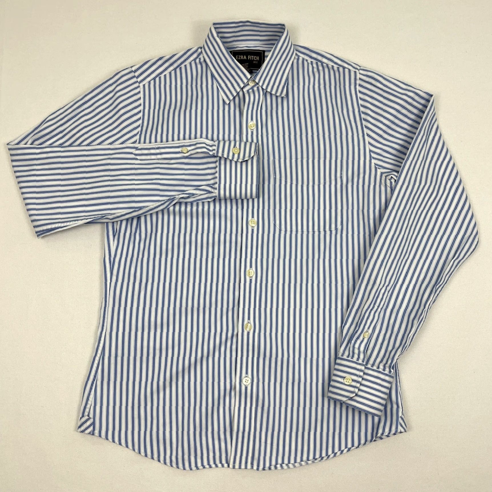 Abercrombie & Fitch VINTAGE Ezra Fitch Abercrombie Shirt Mens M Blue White Striped Button Up Cotton Y2K Size US M / EU 48-50 / 2 - 4 Thumbnail