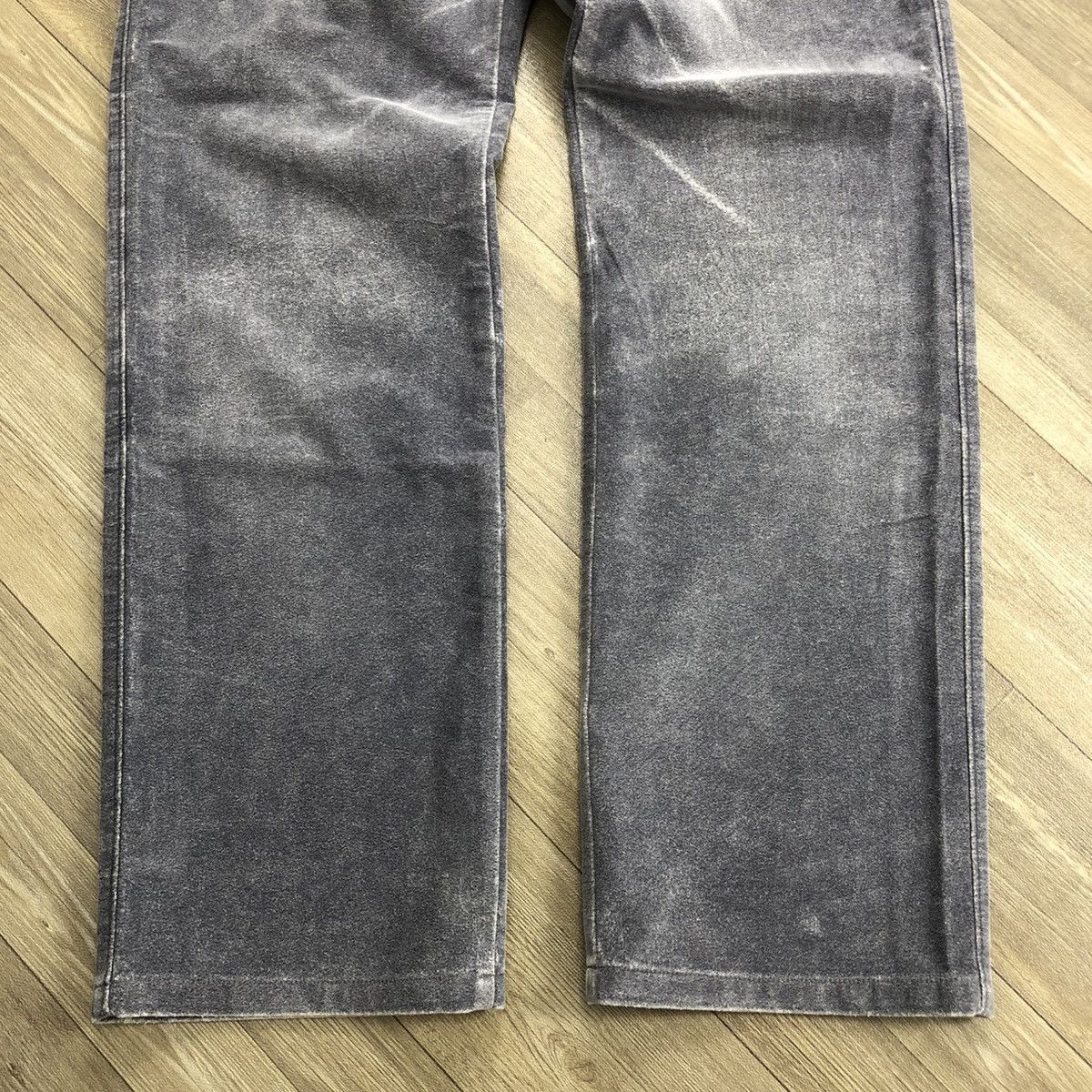 Vintage Jean Paul Gaultier Object Grey Wash Velvet Pants
