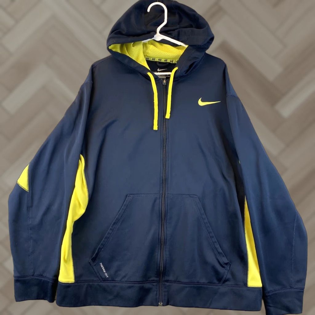 Nike Nike Men’s Hoodie Sweatshirt Fleece Pullover Crew Neck Black 2XL/XXL Logo Pockets Hooded Size US XXL / EU 58 / 5 - 1 Thumbnail