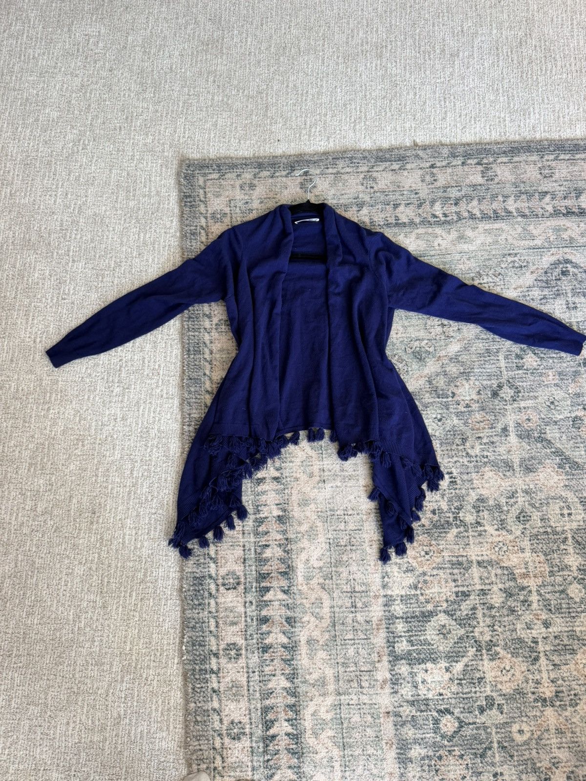 Oscar De La Renta Oscar de la Renta navy blue open front tassel sweater O/S Size M / US 6-8 / IT 42-44 - 10 Thumbnail