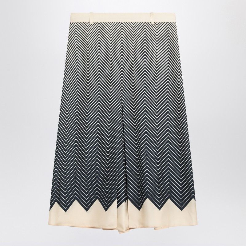 Valentino Valentino Blue/Ivory Silk Skirt Size 27" / US 4 / IT 40 - 1 Thumbnail