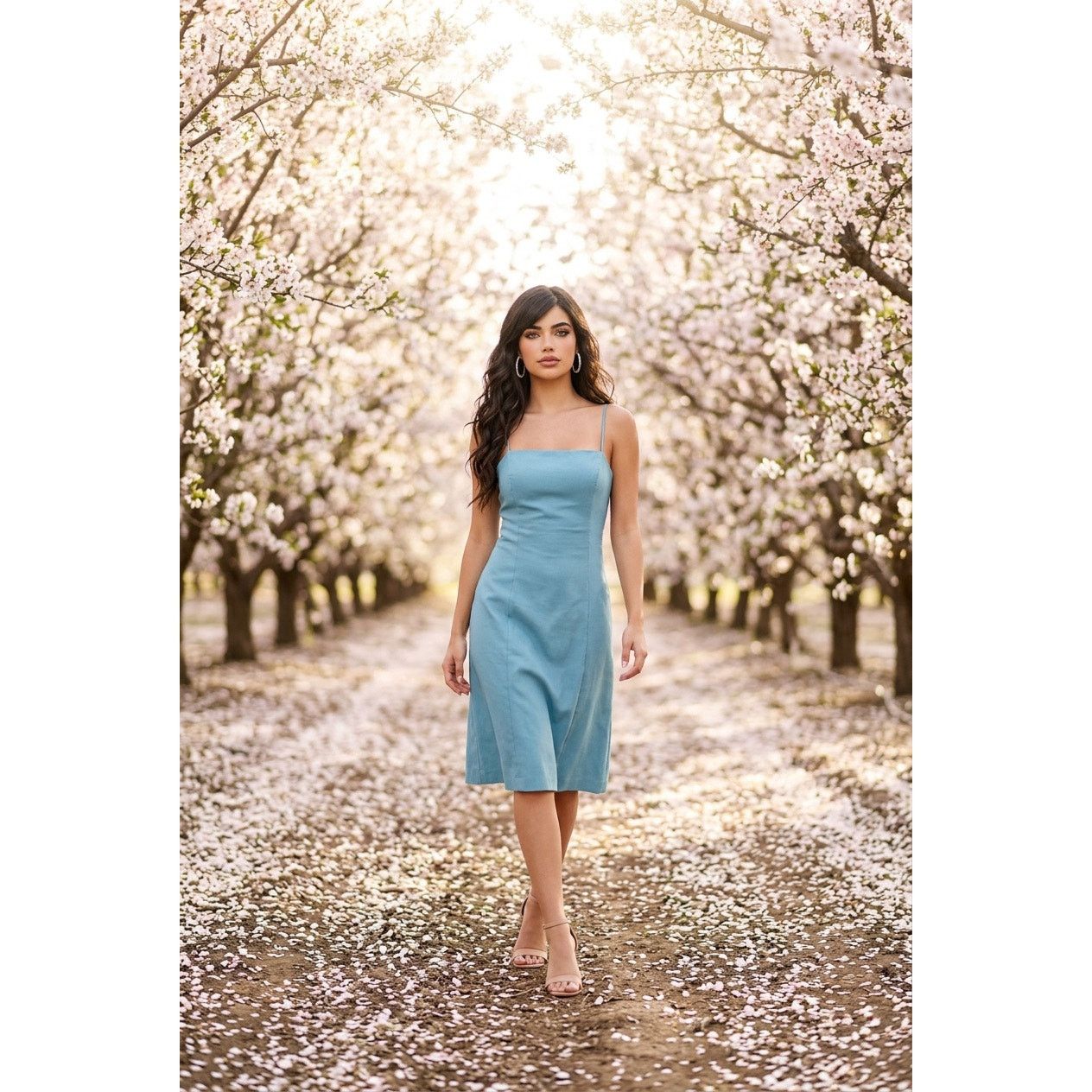 Ann Taylor Ann Taylor Peacock Blue Lined Silk Cotton Easter Dress US 8 Size M / US 6-8 / IT 42-44 - 1 Thumbnail