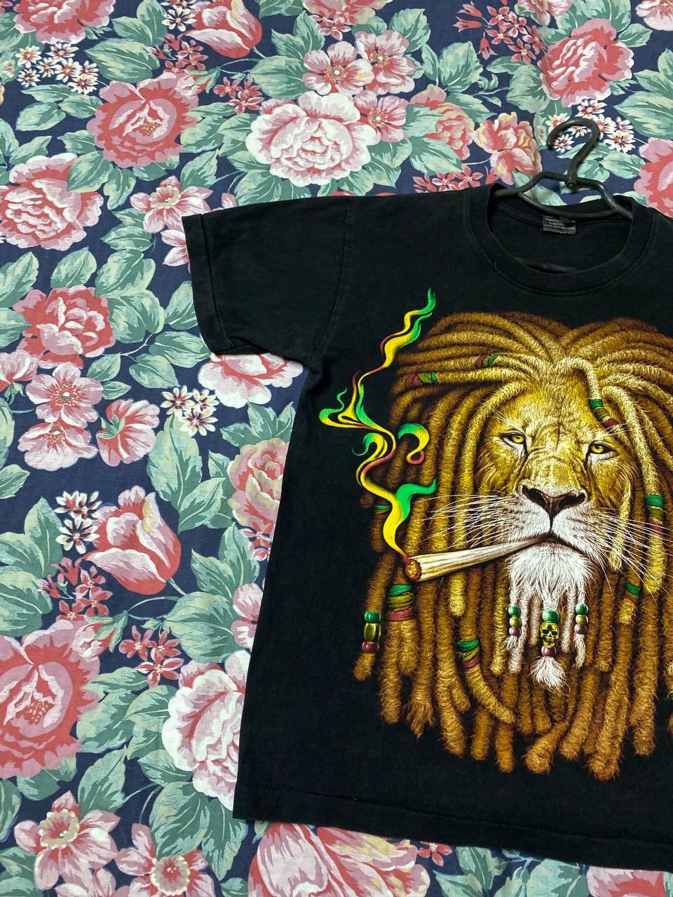 Rap Tees × Vintage Vintage lion Bob Marley Rastafarian t shirt black Size US M / EU 48-50 / 2 - 4 Thumbnail