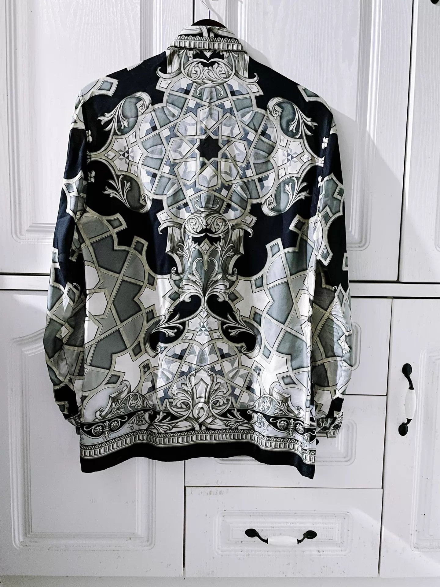 Versace Versace Baroque Ocean Mulberry Silk LS Shirt S 98New Runway Size US S / EU 44-46 / 1 - 2 Thumbnail