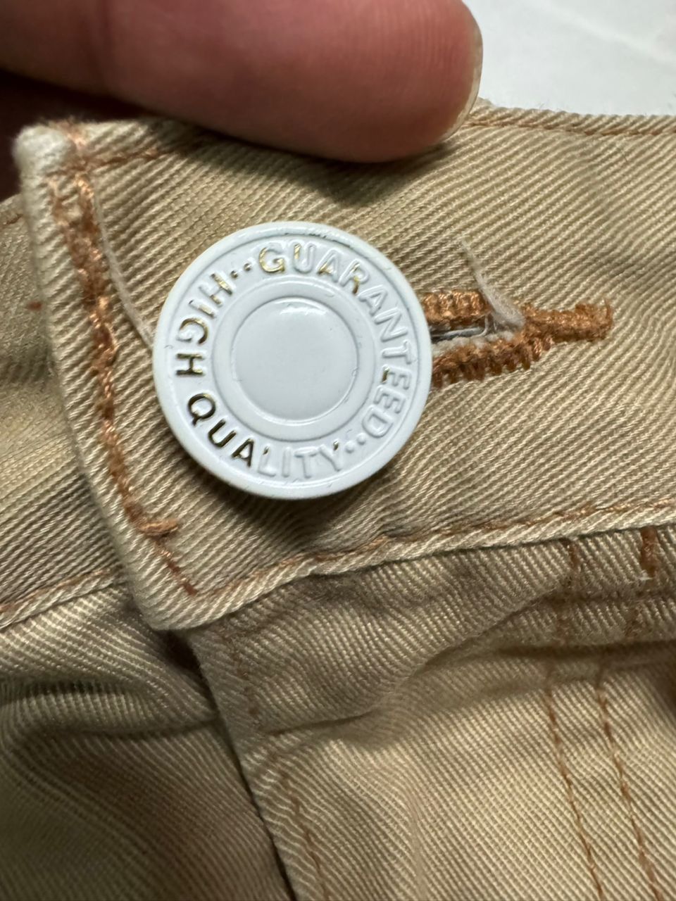 Tornado Mart 💥Insane💥Vintage Doublefocus Zipper Punk Jeans Beige Size US 31 - 10 Thumbnail