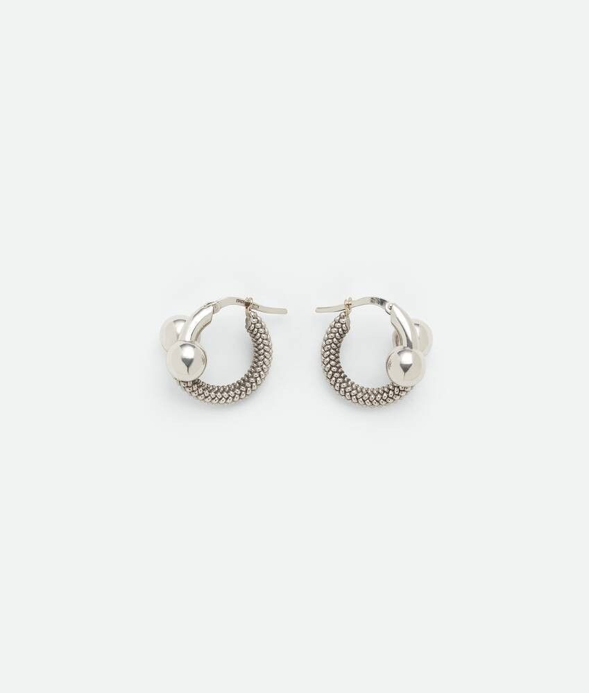 Bottega Veneta o1n1vont1124 Size: OS / Intreccio Hoop Earrings in Silver Size ONE SIZE - 1 Thumbnail
