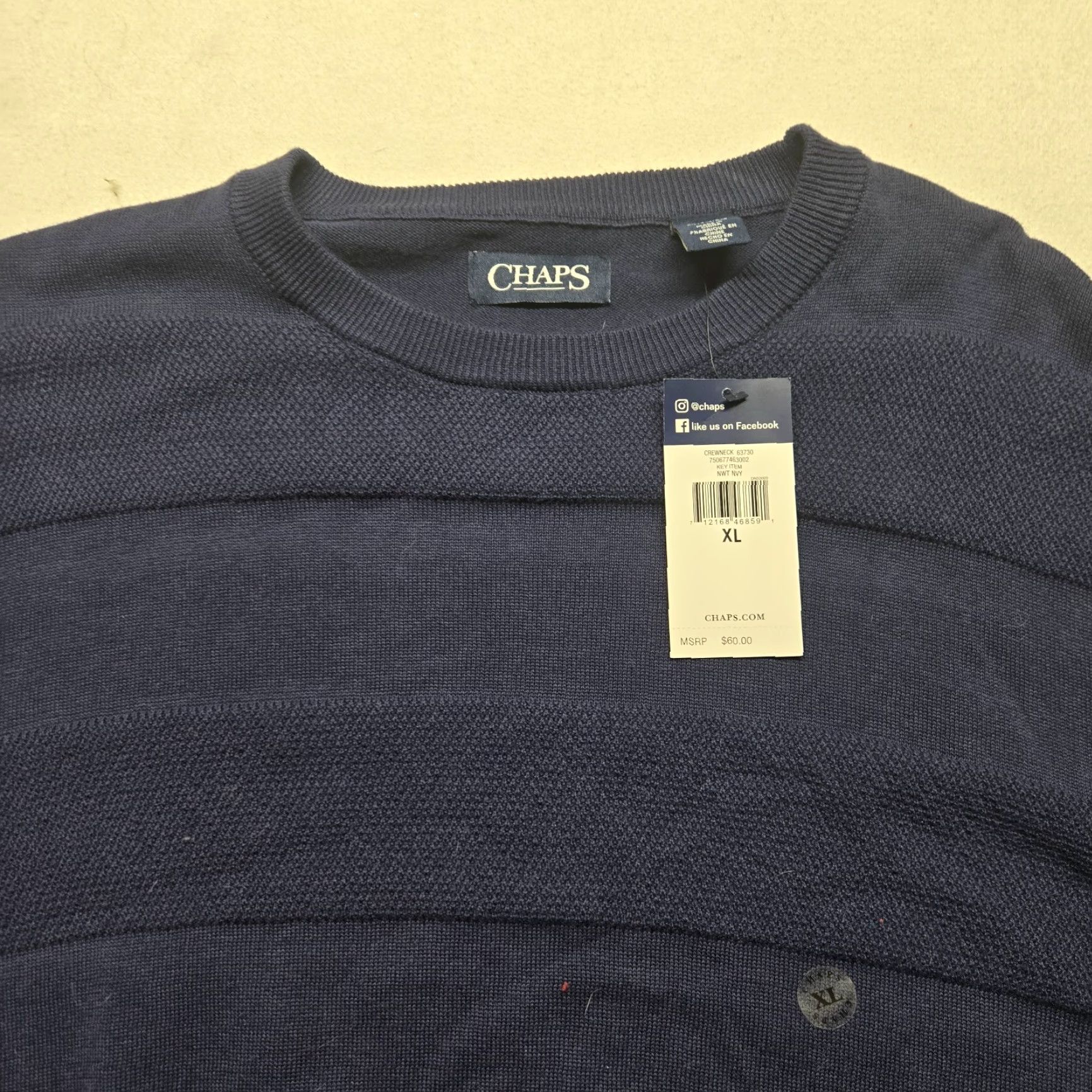 Chaps Chaps Polo Sweater Shirt 1/4 Zip Blue Long Sleeve XL Men Pullover Knit Cotton Zip Neck Collared Regular Size US XL / EU 56 / 4 - 2 Thumbnail
