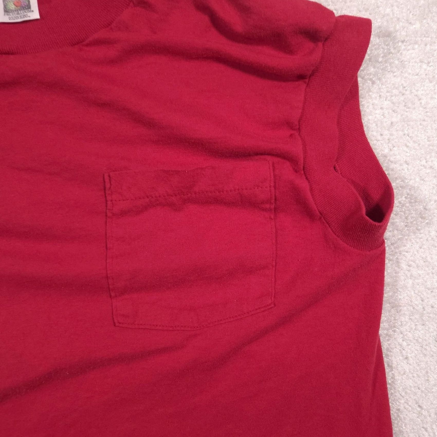 Fruit Of The Loom Fruit Of The Loom Shirt Mens Large Red Pocket Sleeveless Cutoff Tee Crewneck Size US L / EU 52-54 / 3 - 4 Thumbnail