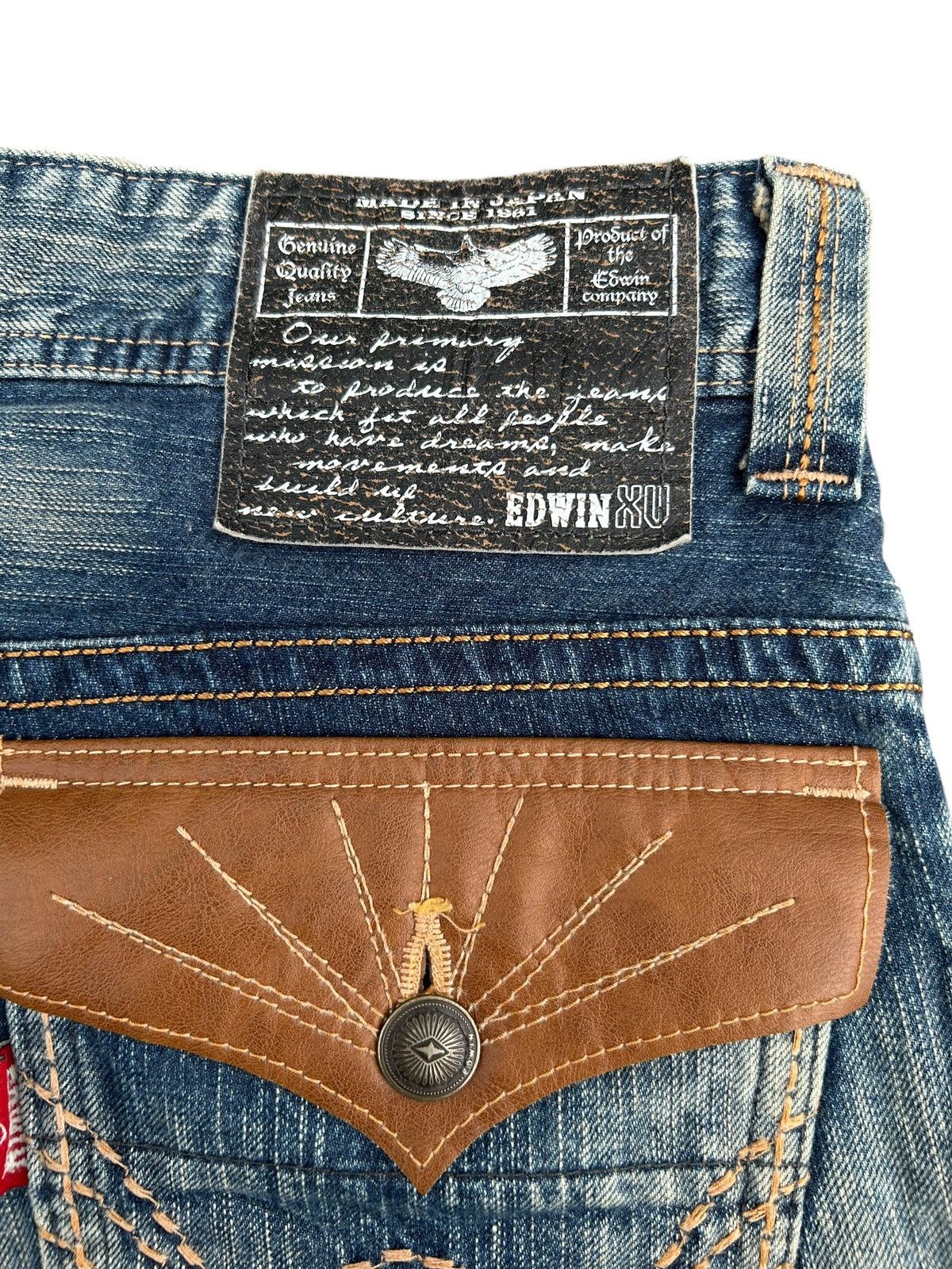 Kapital FLARE EDWIN XVS NAVAJO HIPPIES STYLE FADED & RUSTY DENIM Size US 33 - 12 Thumbnail