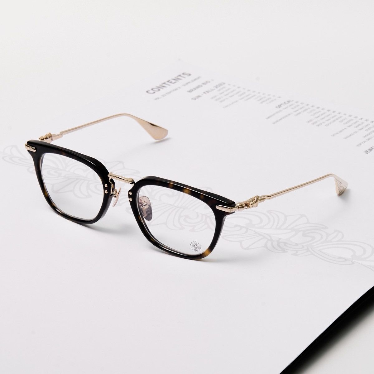 Chrome Hearts CHROME HEARTS CLOACO DARK TORTOISE/ GOLD PLATED GLASSES Size ONE SIZE - 2 Thumbnail