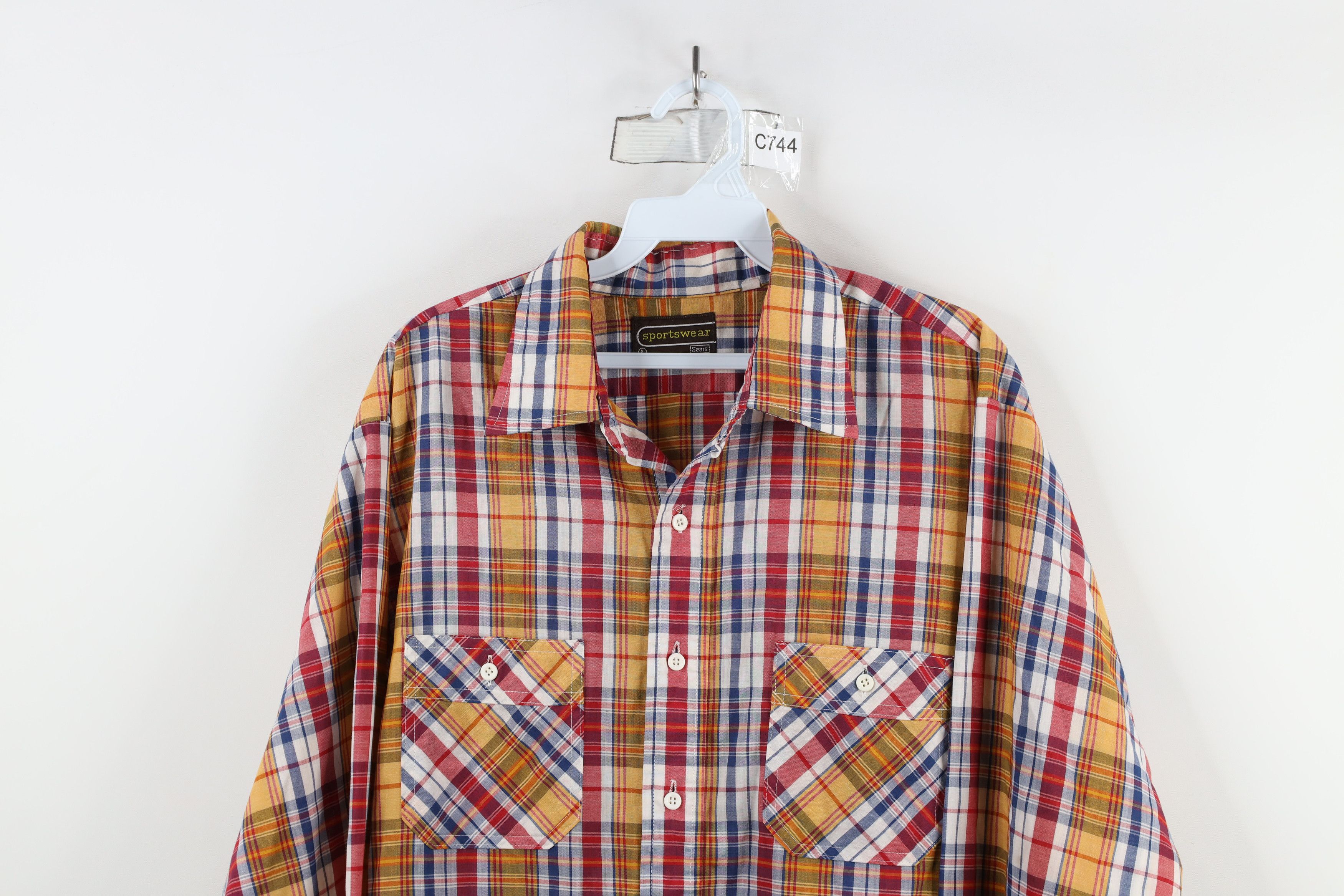 Vintage Vintage 70s Streetwear Cowboy Button Shirt Rainbow Plaid Size US L / EU 52-54 / 3 - 2 Thumbnail