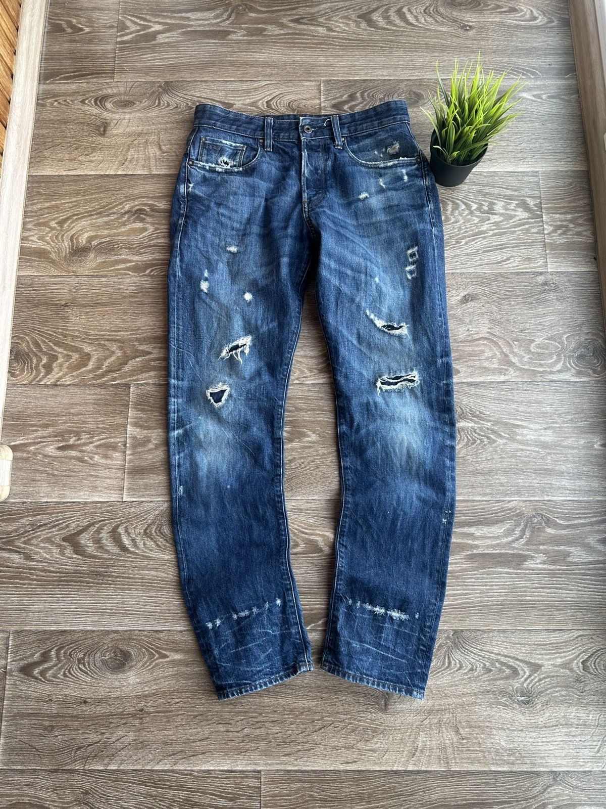 G-Star 🔥 G-Star Raw Ripped Jeans Distressed Denim Pants Vintage Size US 32 / EU 48 - 1 Thumbnail