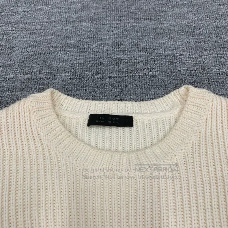 The Row White wool knit sweater